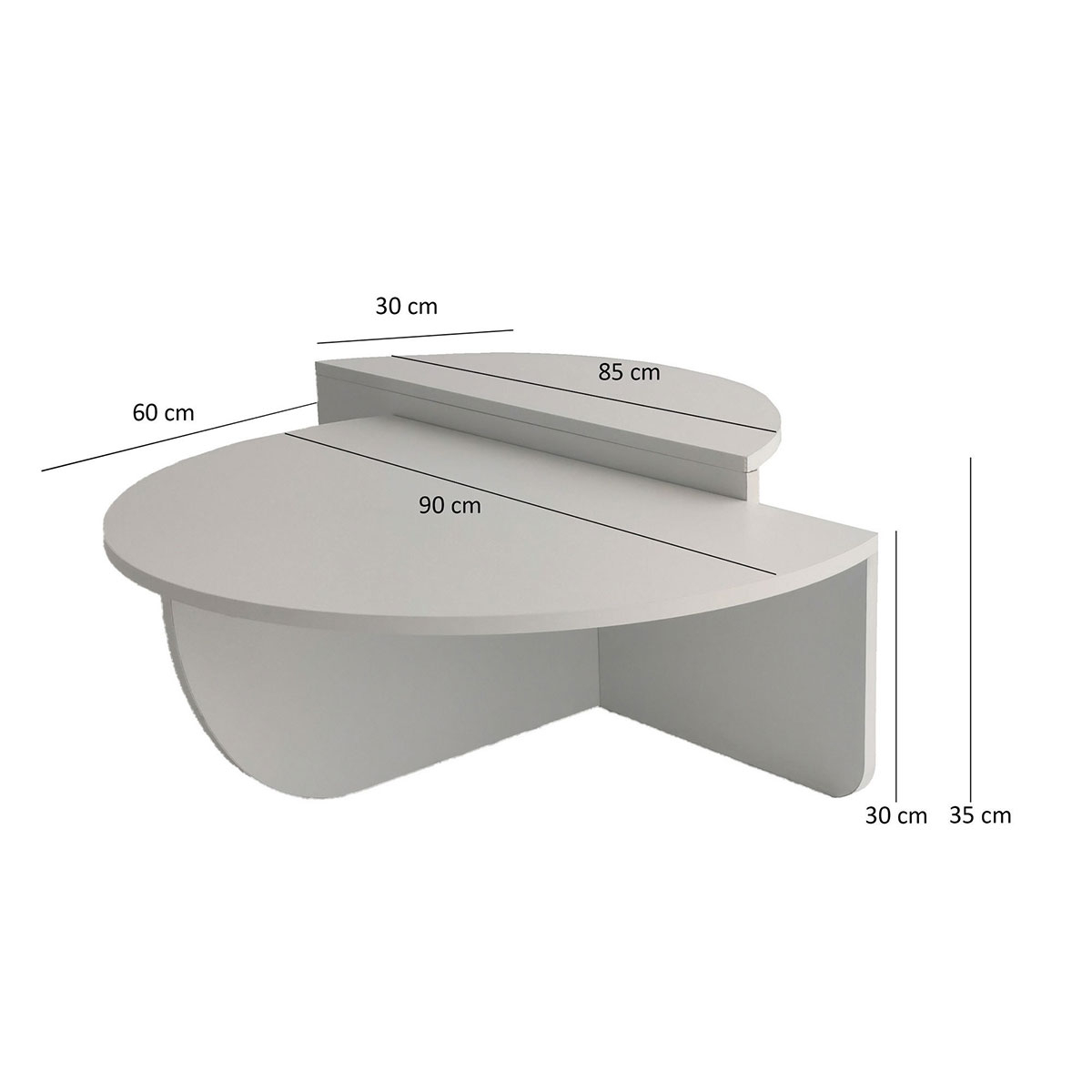 Τραπέζια Σαλονιού (Σετ 2Τμχ) A-G Podium 552Nos2233 White Home Έπιπλα Τραπεζάκια Spitishop