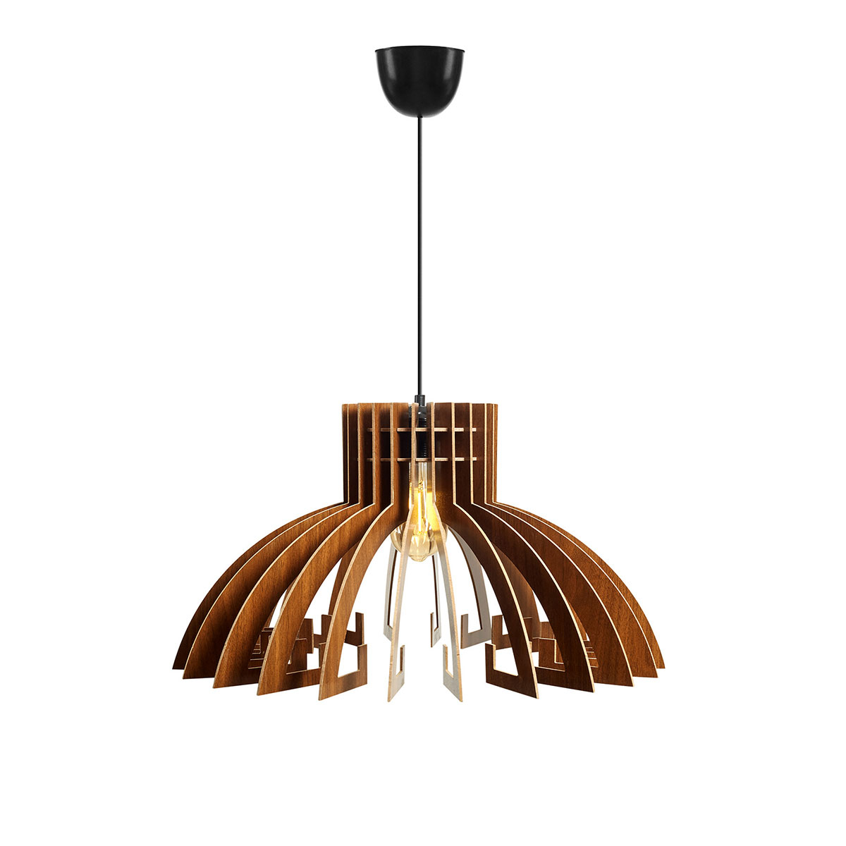 Φωτιστικό Οροφής Μονόφωτο A-G 390Flh1558 Walnut Home Φωτιστικά Spitishop