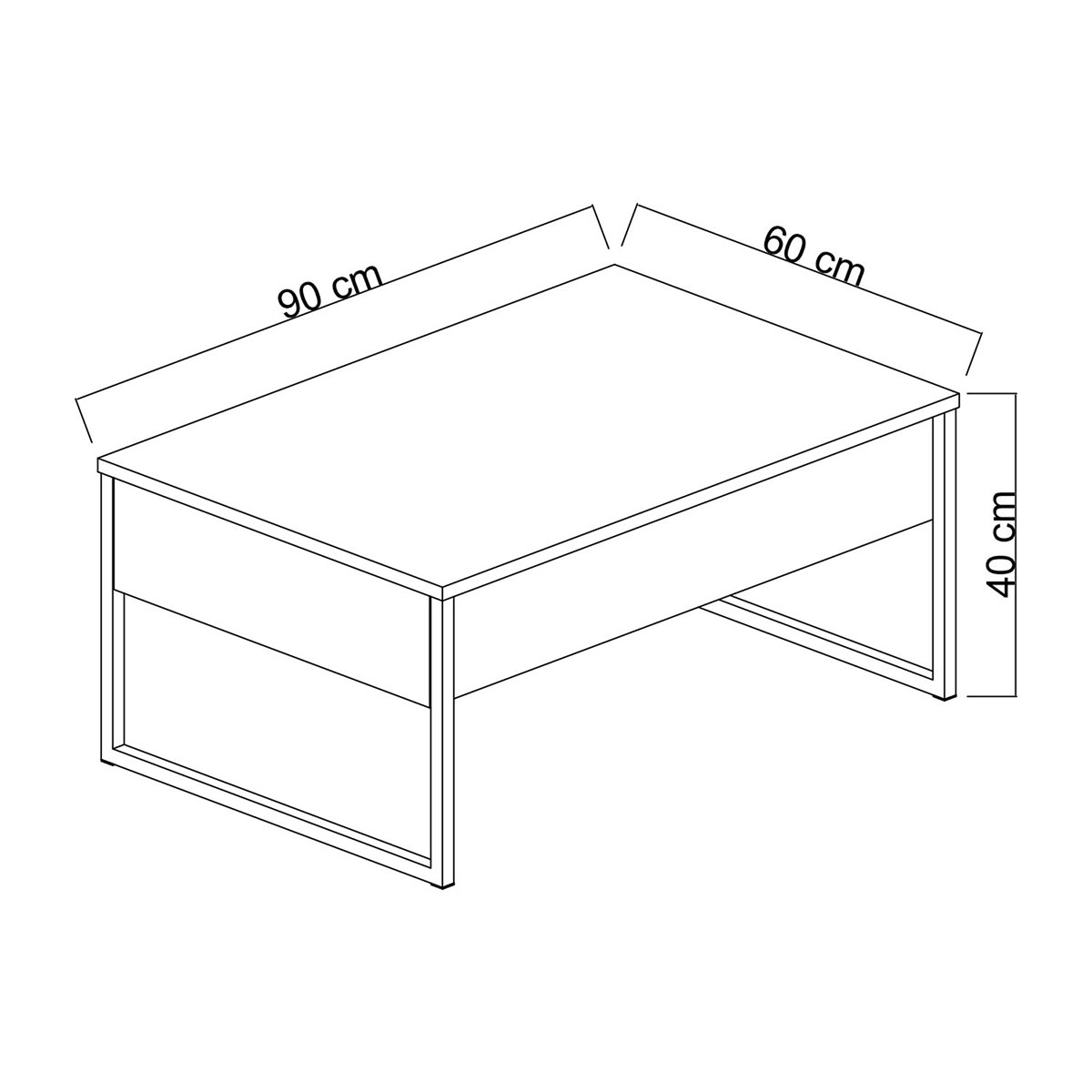 Τραπέζι Σαλονιού (90X60X40) A-G Luxe 618Bly1124 Anthracite Black Home Έπιπλα Τραπεζάκια Spitishop