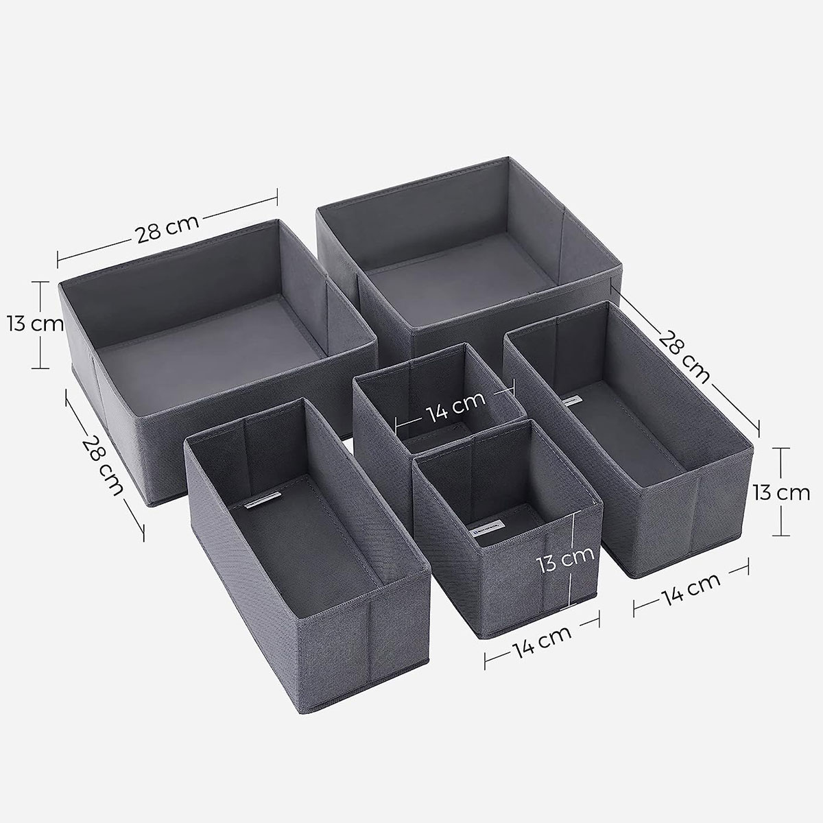 Θήκες Οργάνωσης Συρταριών (Σετ 6Τμχ) Songmics Rdz06G Home Οργάνωση & Αποθήκευση Ντουλάπας Spitishop