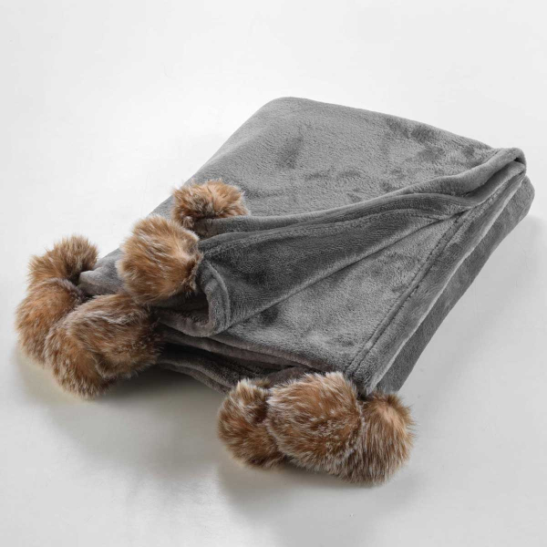 Κουβέρτα Καναπέ Fleece (125x150) L-C Snowy Gris 1611406