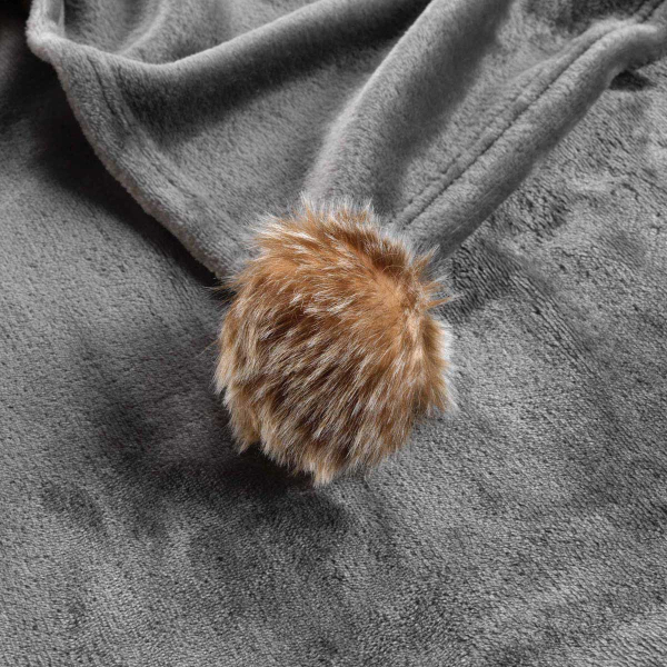 Κουβέρτα Καναπέ Fleece (125x150) L-C Snowy Gris 1611406