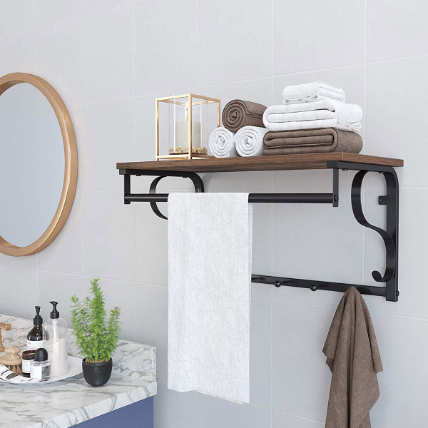 Κρεμάστρα Τοίχου 5 Θέσεων Με Ράφι (60x30x31.7) Vasagle LCR11BX