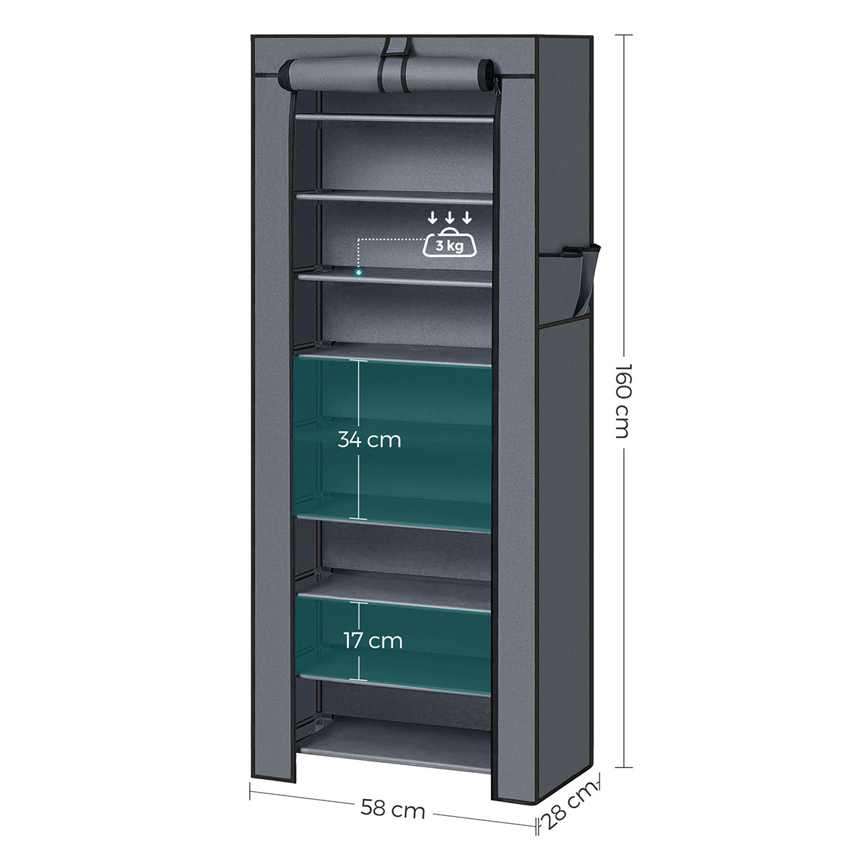 Παπουτσοθήκη 27 Θέσεων Υφασμάτινη (58X28X160) Songmics Rxj10G01 Home Έπιπλα Παπουτσοθήκες Spitishop