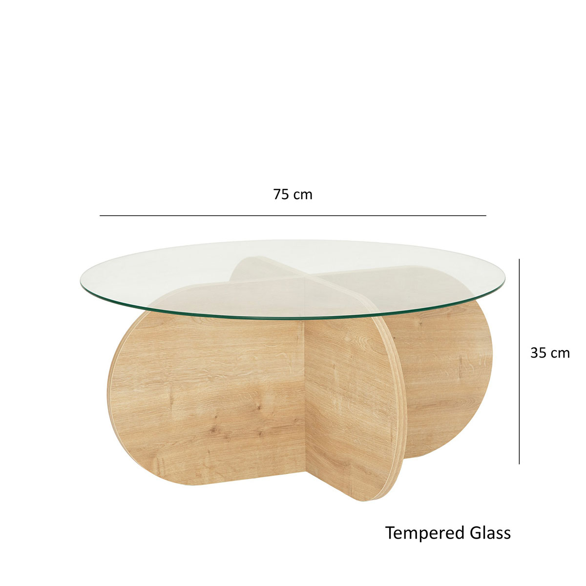 Τραπέζι Σαλονιού (Φ75X35) A-G Bubble 552Nos2269 Oak Home Έπιπλα Τραπεζάκια Spitishop