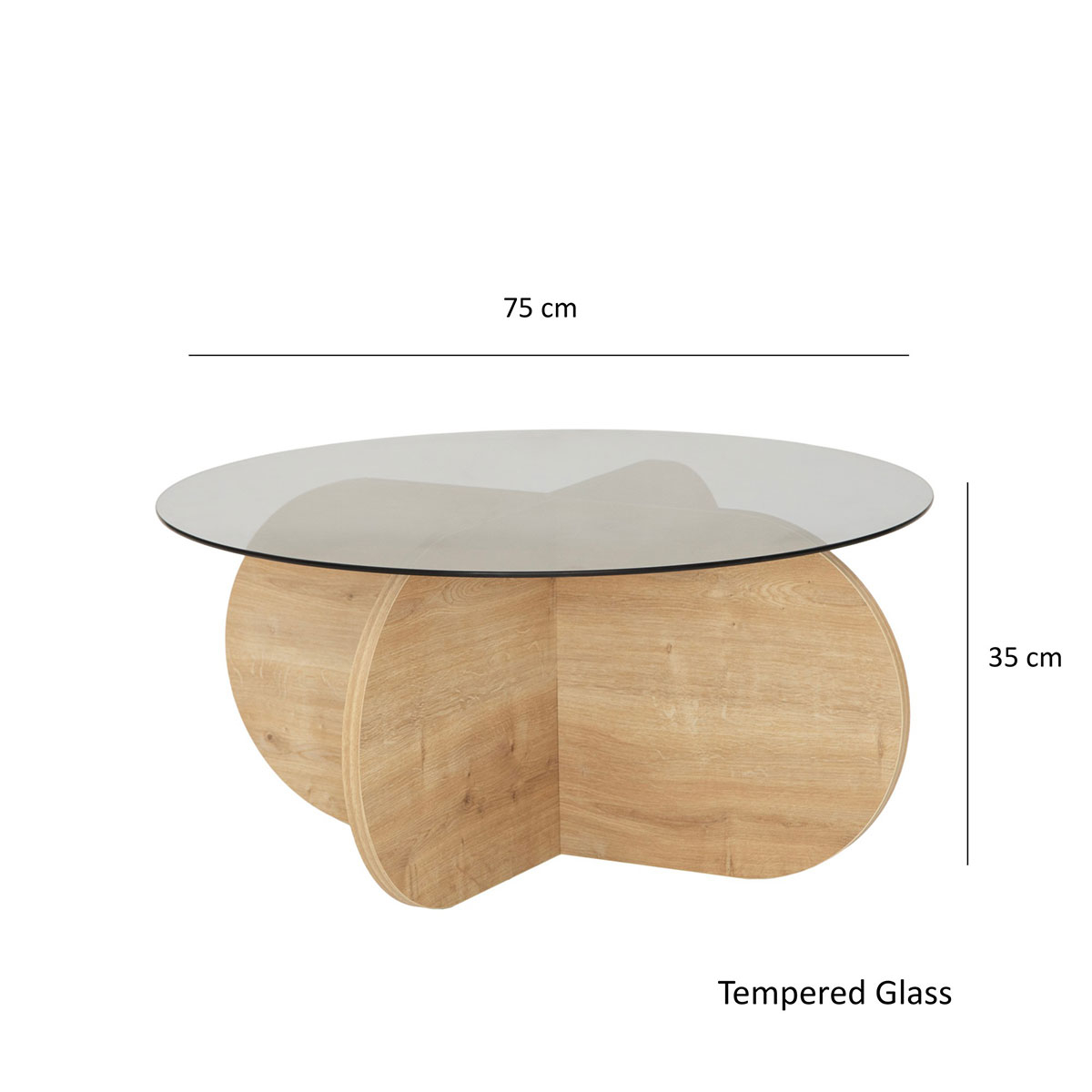 Τραπέζι Σαλονιού (Φ75X35) A-G Bubble 552Nos2268 Oak Fume Home Έπιπλα Τραπεζάκια & Βοηθητικά Spitishop