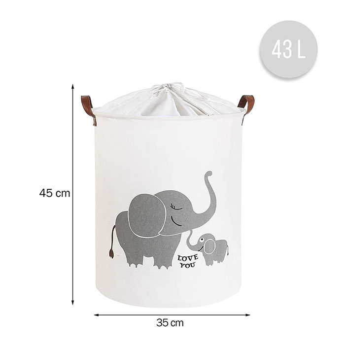 Καλάθι Αποθήκευσης (Φ35X45) Sipo 43Lt Ελεφαντάκι Sip-Bt015 Home Οργάνωση & Αποθήκευση Βρεφικού - Παιδικού Spitishop