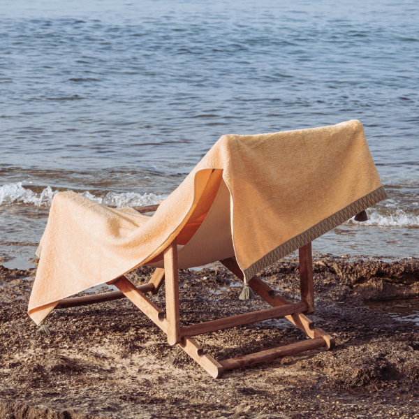 Πετσέτα Θαλάσσης (80x160) White Fabric Muta Yellow