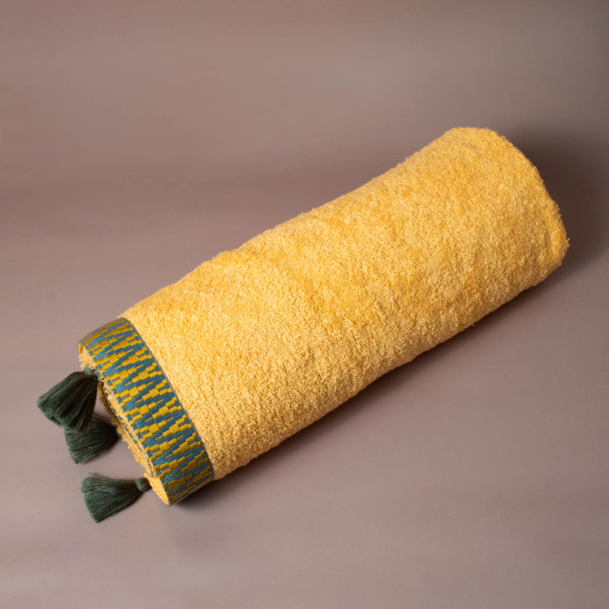 Πετσέτα Θαλάσσης (80X160) White Fabric Muta Yellow Home Πετσέτες Ενηλίκων Spitishop