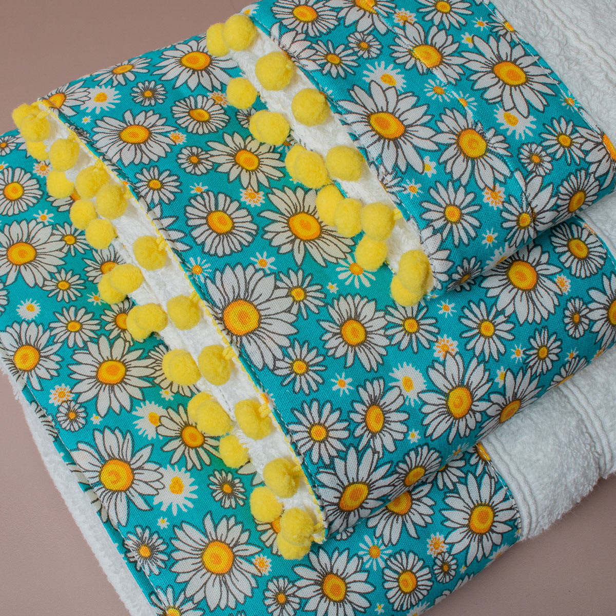 Πετσέτα Σώματος (70X140) White Fabric Poppins Blue - 500Gsm Home Λευκά Είδη Μπάνιου Πετσέτες Spitishop