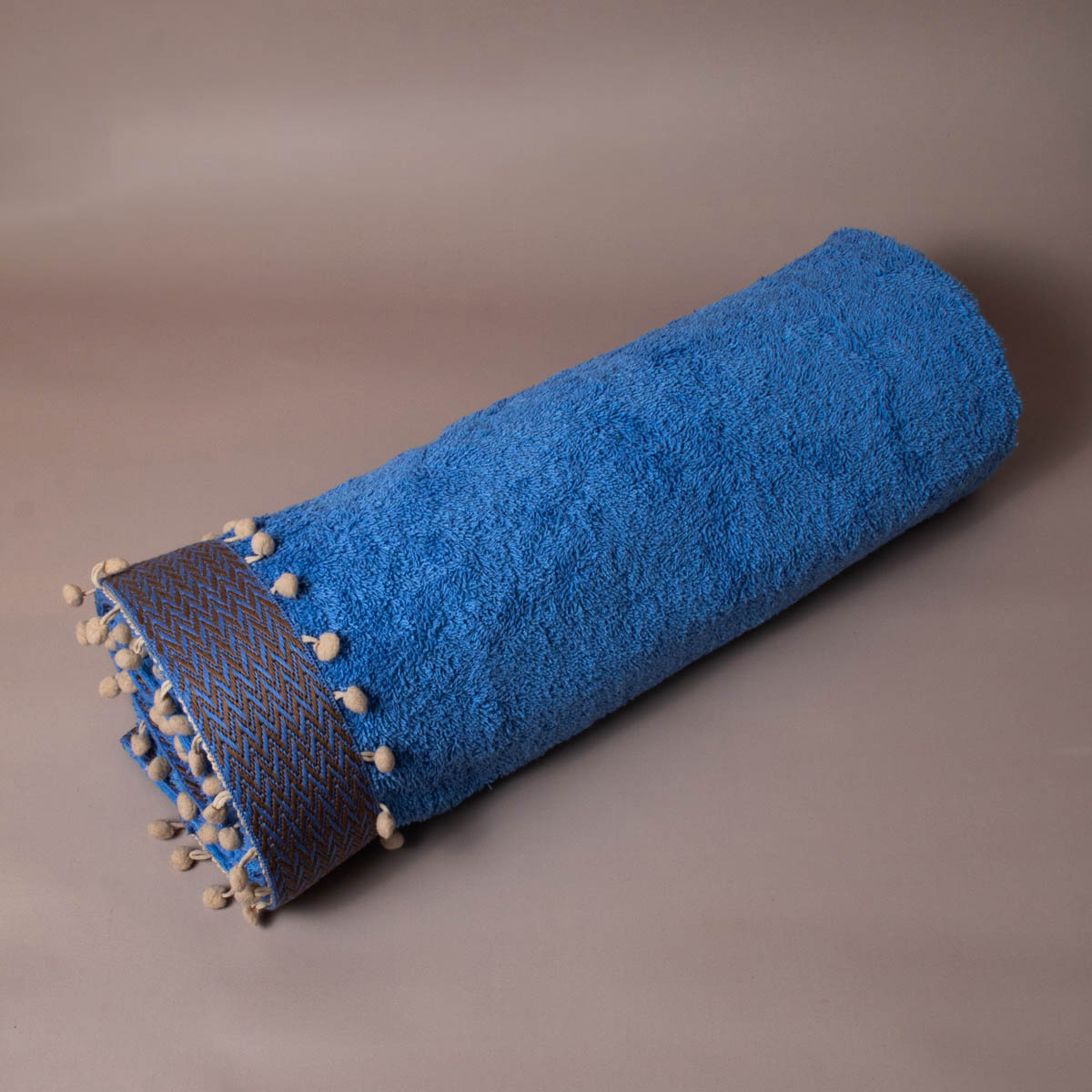 Πετσέτα Θαλάσσης (80X160) White Fabric Herringbonne Blue Μπλε Home Πετσέτες Ενηλίκων Spitishop