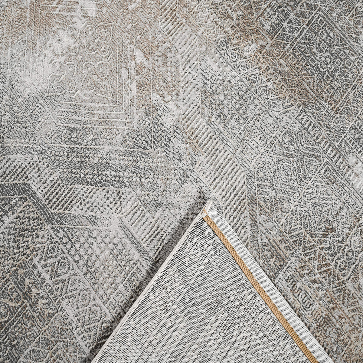 Χαλί (160X230) Polcarpet Quadro 981 Grey Beige Home Χαλιά Σαλονιού Spitishop