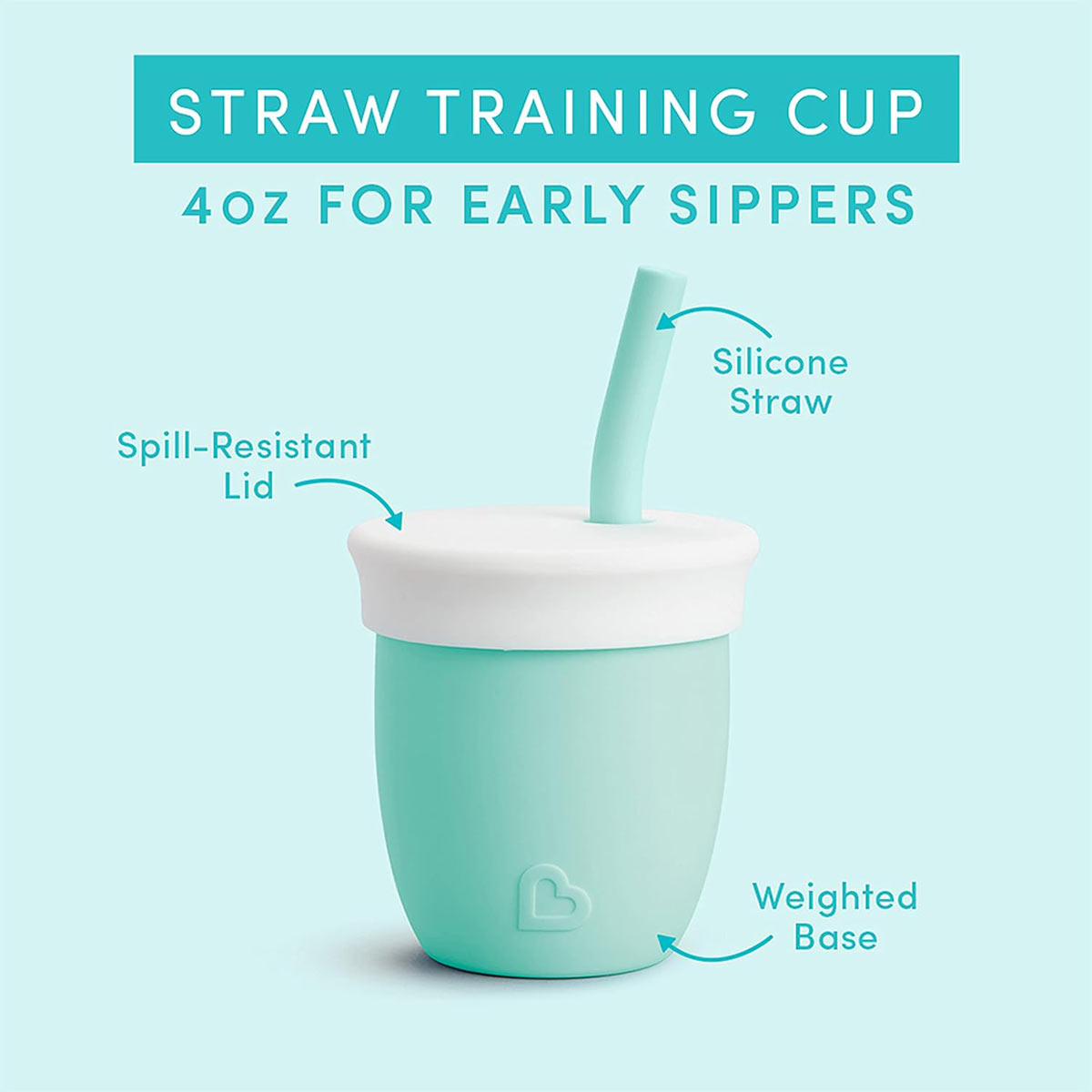 Ποτήρι Εκπαιδευτικό 118Ml με Καλαμάκι Munchkin C&Apos Est Silicone Mint Home Παιδικά Είδη Φαγητού & Αξεσουάρ Σερβιρίσματος Spitishop