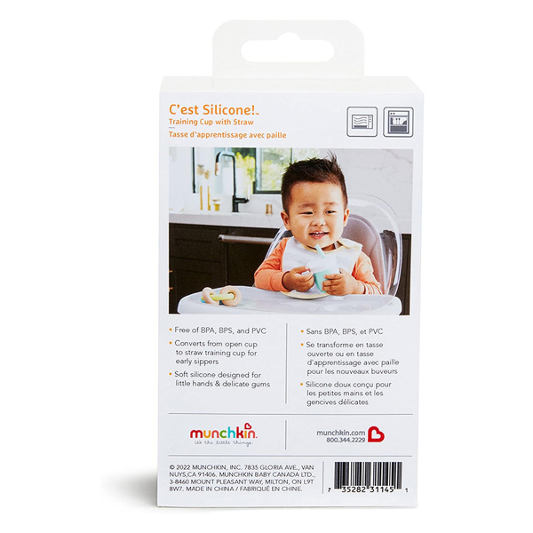 Ποτήρι Εκπαιδευτικό 118ml Με Καλαμάκι Munchkin C'Est Silicone Coral