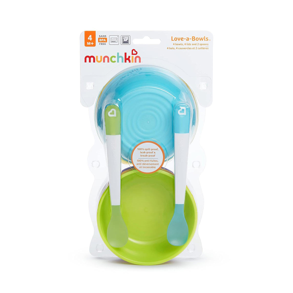 Φαγητοδοχεία & Κουτάλια (Σετ 6τμχ) Munchkin Love-A-Bowls