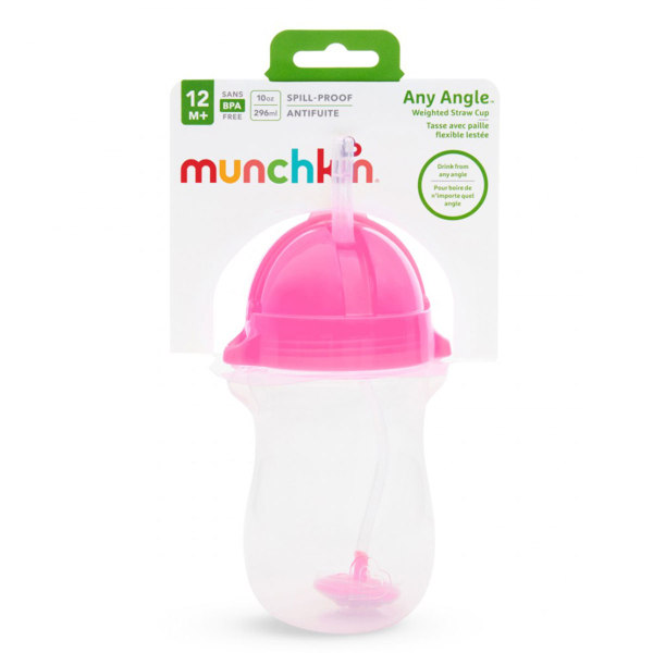 Ποτήρι Εκπαιδευτικό 296ml Με Καλαμάκι Munchkin Tip N Sip Tall Pink