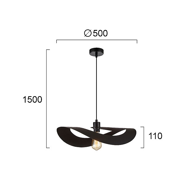 Φωτιστικό Οροφής Μονόφωτο Viokef Mas Black 4304400 Home Φωτιστικά Spitishop