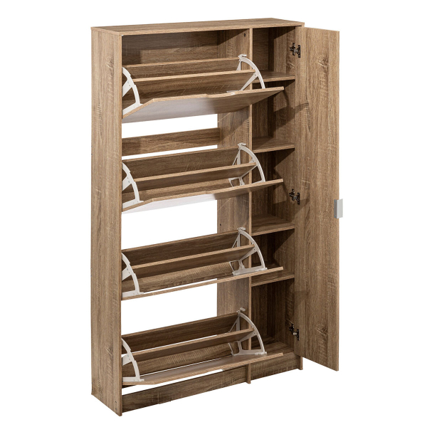 Παπουτσοθήκη Με 4 Ράφια/24 Θέσεων & Ντουλάπι (85x23.3x155.4) F-V Meuble 202304