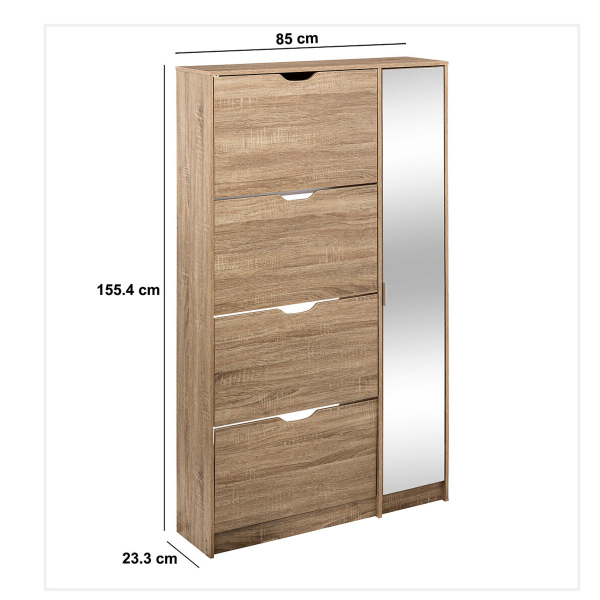 Παπουτσοθήκη Με 4 Ράφια/24 Θέσεων & Ντουλάπι (85x23.3x155.4) F-V Meuble 202304