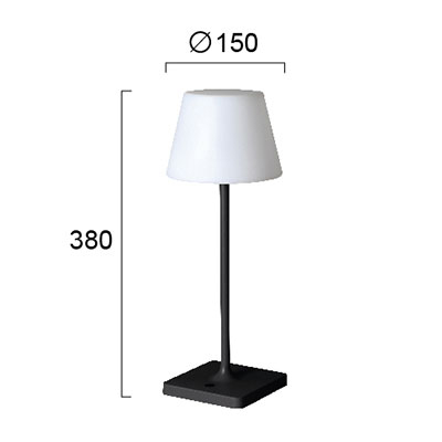 Επιτραπέζιο Φωτιστικό Επαναφορτιζόμενο Led Viokef Happy Black 4276100 Home Φωτιστικά Εξωτερικού Χώρου - Κήπου Spitishop