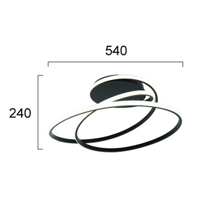 Φωτιστικό Πλαφονιέρα Led Viokef Mily Black 4301501 Home Φωτιστικά Οροφής Spitishop