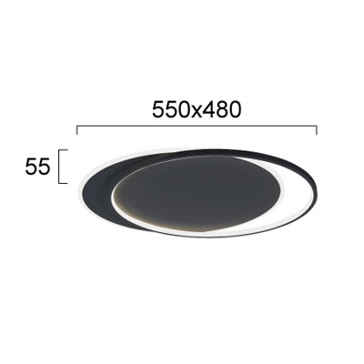 Φωτιστικό Πλαφονιέρα Led Viokef Evelyn Black 4301901 Home Φωτιστικά Οροφής Spitishop