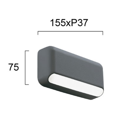 Απλίκα Led Εξωτερικού Χώρου Viokef Seren Grey 4309301 Home Φωτιστικά - Κήπου Spitishop