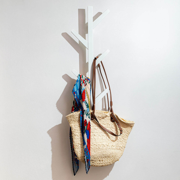 Κρεμάστρα Τοίχου 6 Θέσεων (84x26x6.8) Estia Bamboo Κάθετη Λευκή 04-19716