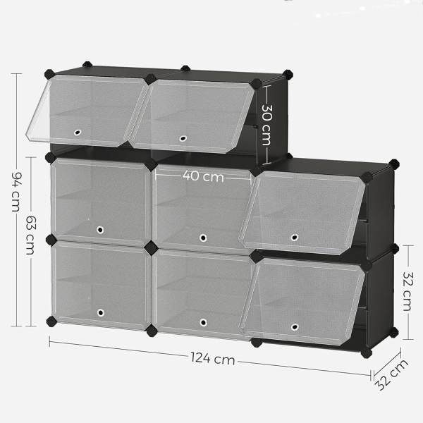 Κουτιά Αποθήκευσης - Παπουτσοθήκη 8τμχ Songmics LPC034B01