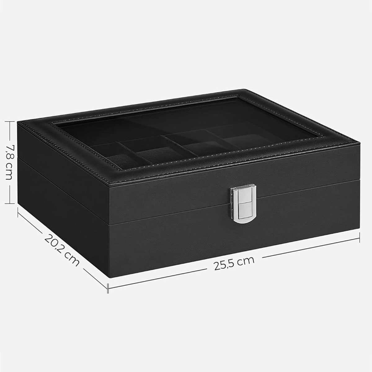 Θήκη για 10 Ρολόγια (25 5X20 2X7 8) Songmics Jwb010B02 Home Οργάνωση & Αποθήκευση Μπιζουτιέρες Κοσμηματοθήκες Spitishop