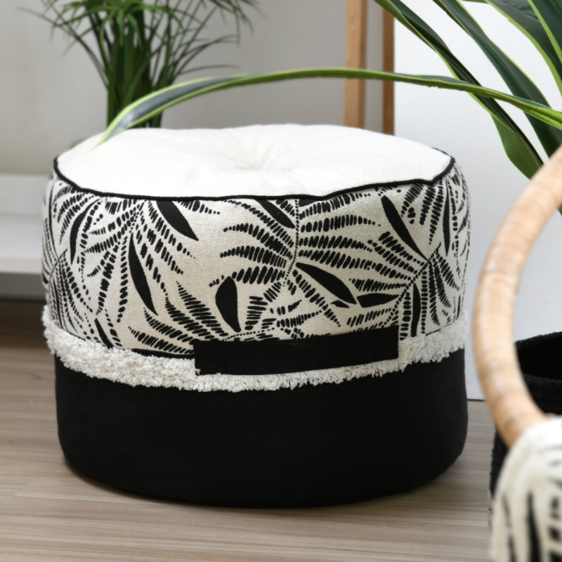 Πουφ (Φ40x30) S-F Ziana Ecru C8D438001