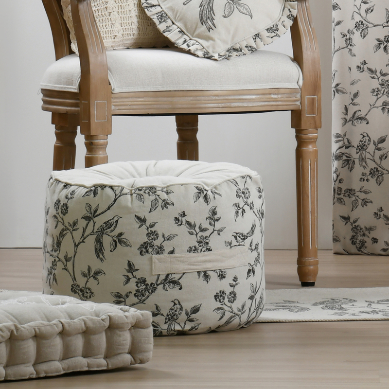 Πουφ (Φ40x30) S-F Clarine Off White C8D445001