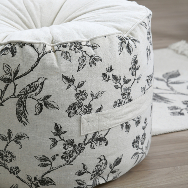 Πουφ (Φ40x30) S-F Clarine Off White C8D445001