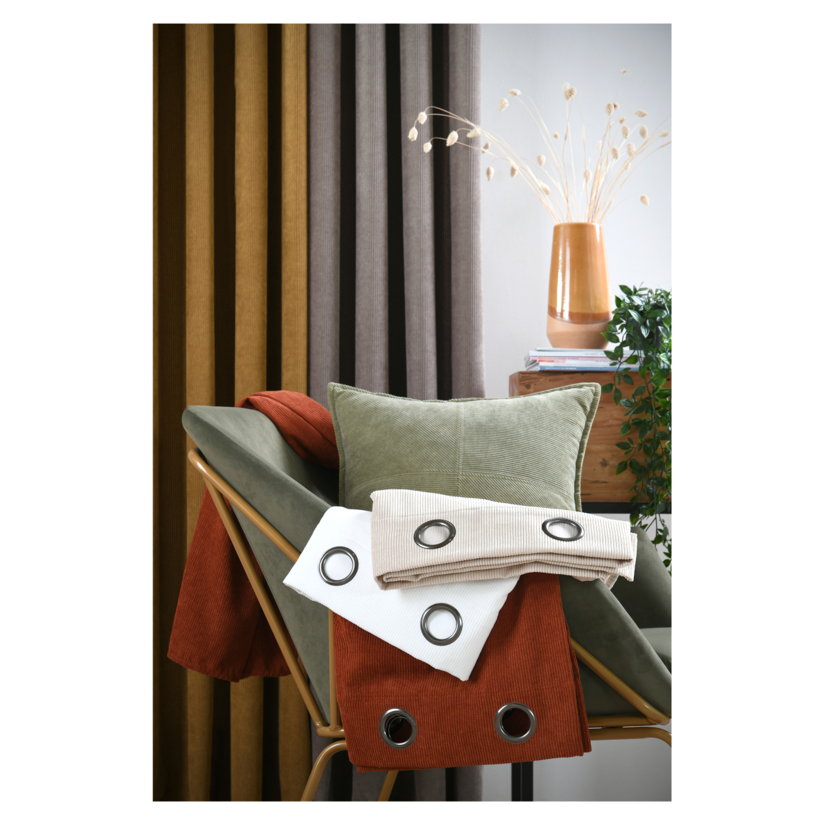 Κουρτίνα Βελουτέ (140X260) με Τρουκς S-F Dandy Off White R6D567001 Home Κουρτίνες Σαλονιού Spitishop