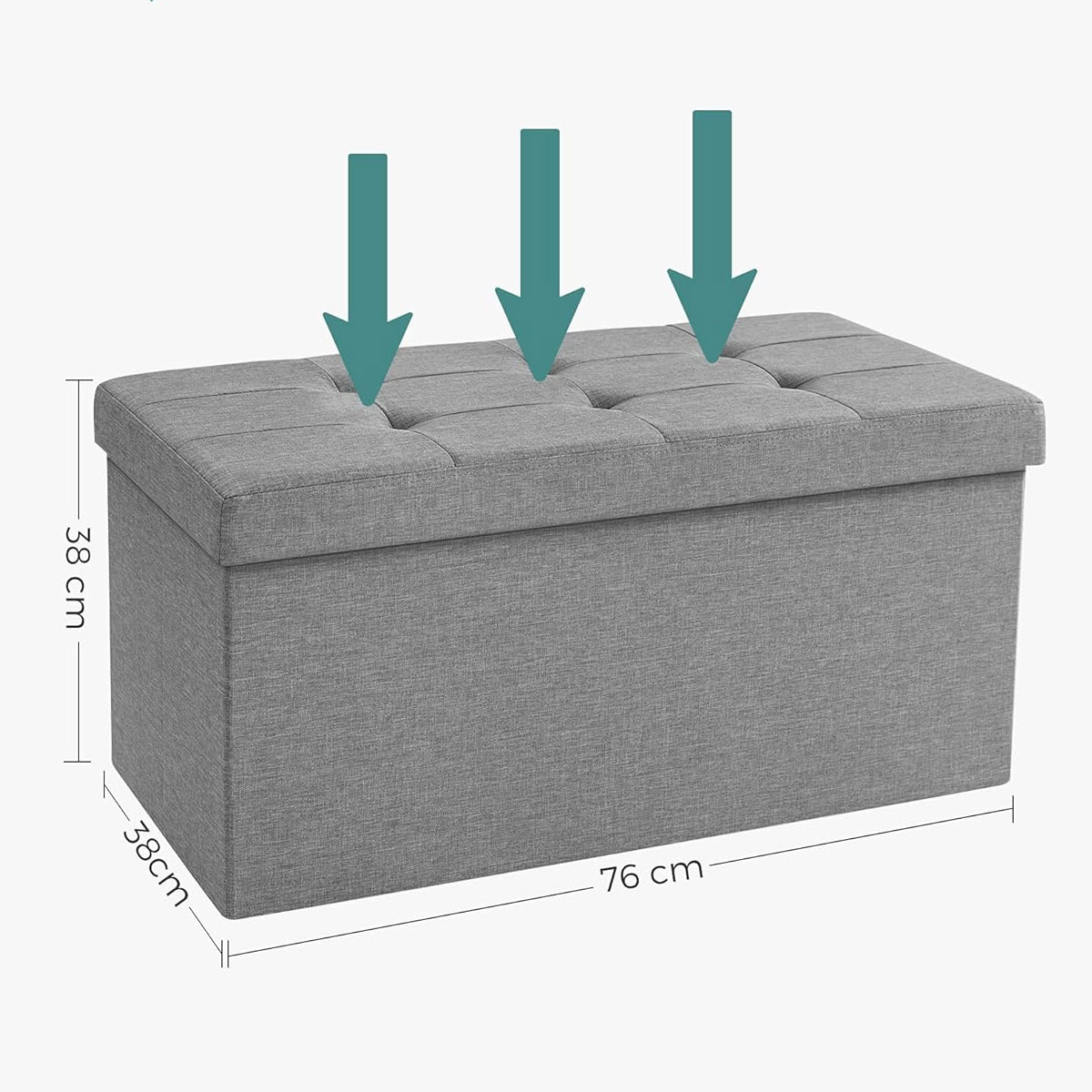 Ταμπουρέ με Αποθηκευτικό Χώρο (76X38X38) Songmics Lsf47G Home Έπιπλα Spitishop