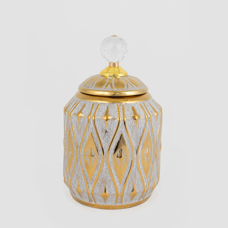 Διακοσμητικό Βάζο Με Καπάκι (Φ14.6x18.8) Estheti 752-20025