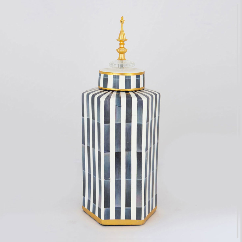 Διακοσμητικό Βάζο Με Καπάκι (14.5x12.5x35.5) Estheti 752-20095