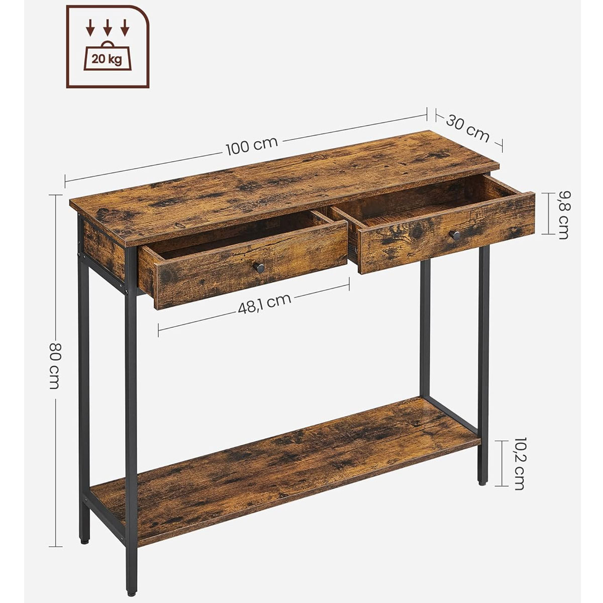 Κονσόλα Εισόδου (100X30X80) Vasagle Lnt015B01V1 Home Έπιπλα Μπουφέδες - Κονσόλες Spitishop