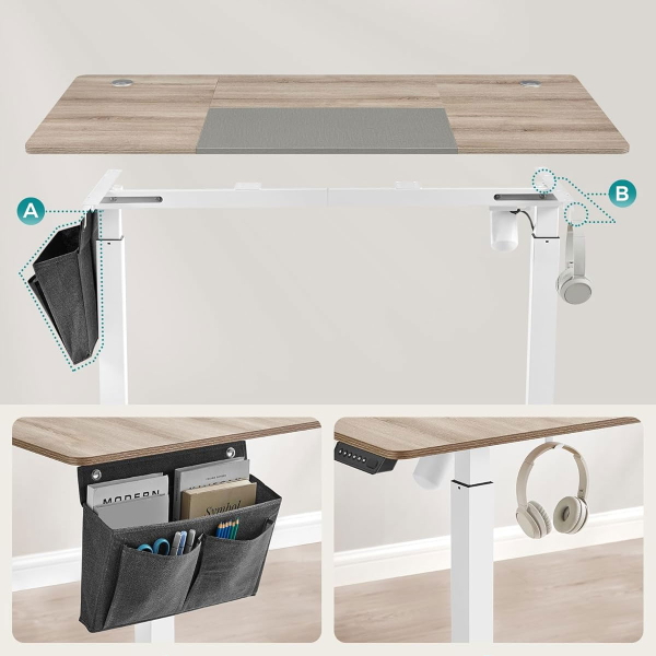 Ηλεκτρικό Γραφείο (140x60x72/120) Με Ρυθμιζόμενο Ύψος Songmics LSD016LZ01