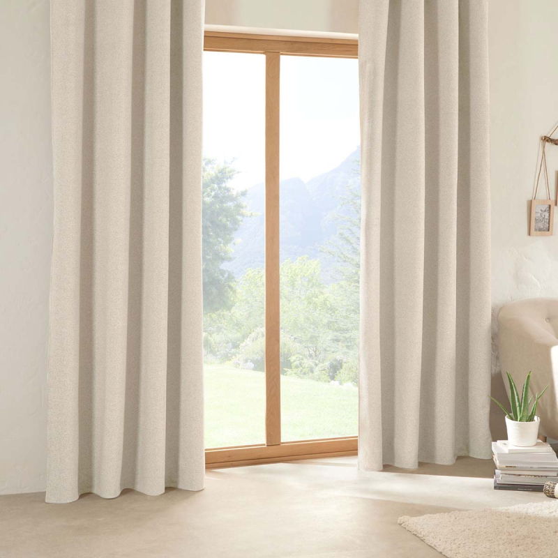 Θερμομονωτική Κουρτίνα Συσκότισης (140x260) Με Τρουκς A-S Soana Ivoire 204400A