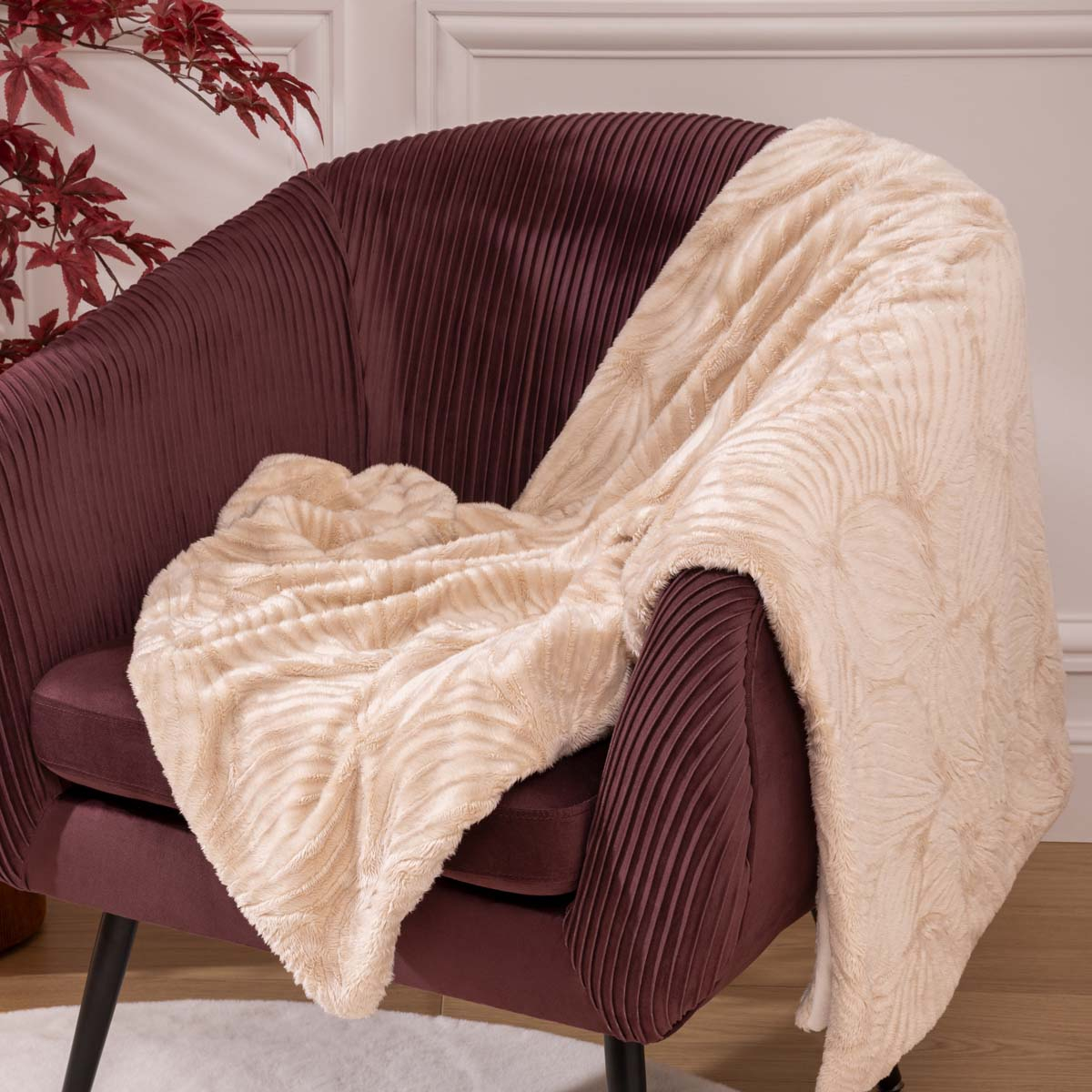 Spitishop Κουβέρτα Καναπέ Fleece (120x160) A-S Automne Ivoire 204445A