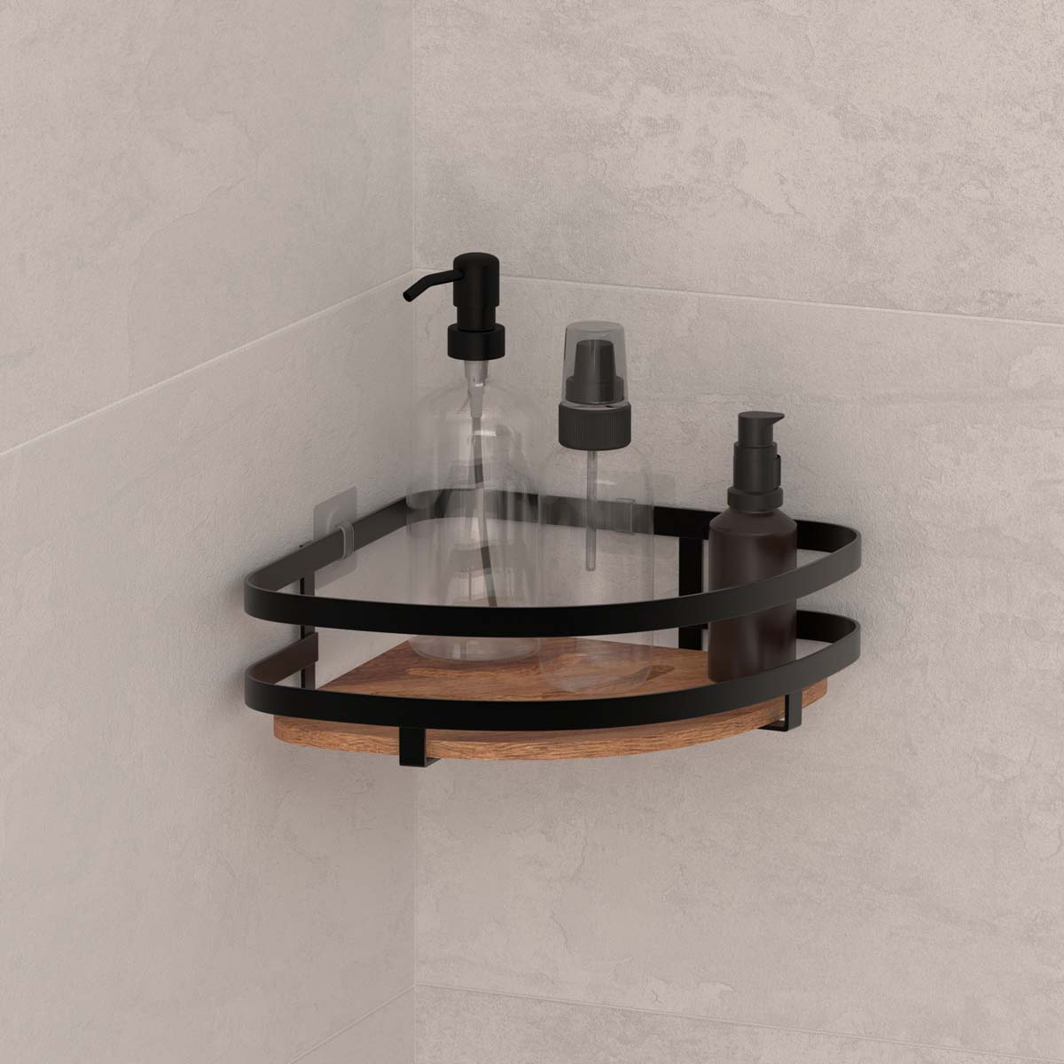 Spitishop Γωνιακή Ραφιέρα Μπάνιου (25x19.5x7) F-V Blackacia 204904