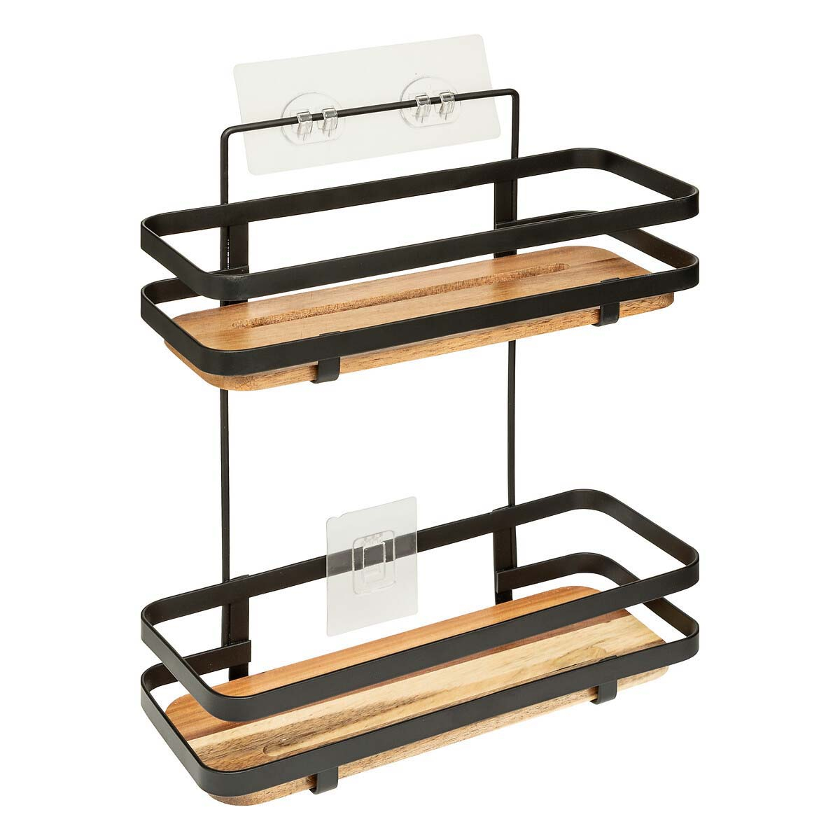 Ραφιέρα Μπάνιου Διπλή (25 5X15 5X30) F-V Blackacia 204905 Home Οργάνωση & Αποθήκευση Ραφιέρες Εταζέρες Spitishop