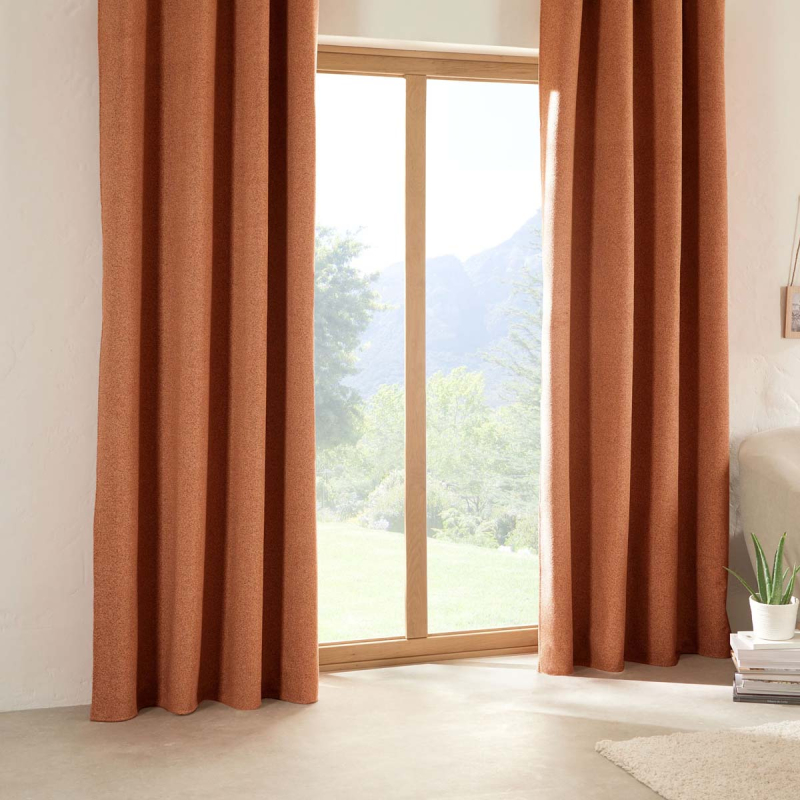 Θερμομονωτική Κουρτίνα Συσκότισης (140x260) Με Τρουκς A-S Soana Terracotta 204400C