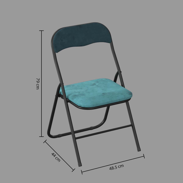 Πτυσσόμενη Καρέκλα Κουζίνας (44x45x79) F-V Velours Bleu 164715D