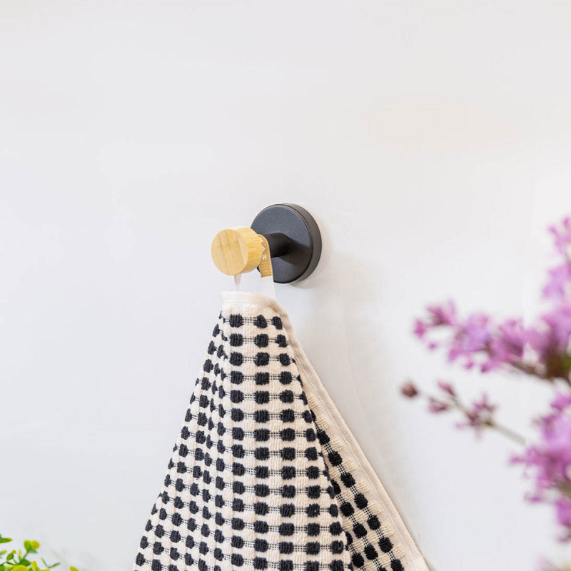 Κρεμαστράκι Τοίχου (Φ5.3x6.6) Estia Bamboo Essentials Black 02-14742