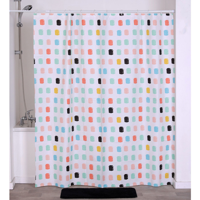 Κουρτίνα Μπάνιου Πλαστική (180x180) Με Κρίκους T-D Leon 1103754