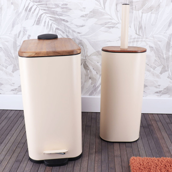 Κάδος Απορριμμάτων Μπάνιου (28x14x28) T-D 5lt Soft Close Beige 6551169