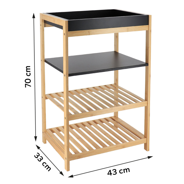 Ραφιέρα Δαπέδου 4 Θέσεων (43x33x70) T-D Black/Bamboo 98226195
