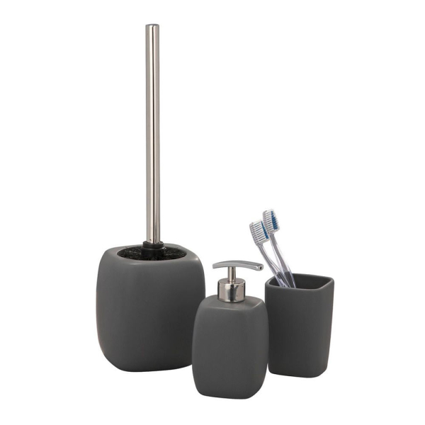 Ποτηροθήκη Μπάνιου (7.5x7.5x10.7) Wenko Faro Grey 20019100